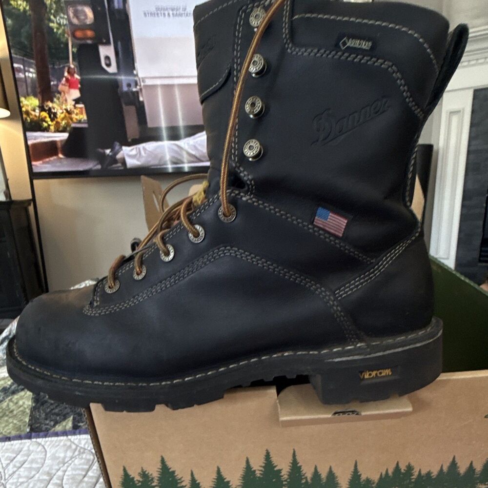 Danner Quarry USA Black Work Boots EH Electrical Hazard Men's 10.5 EE